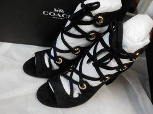 New Coach Priscilla Lux Suede Black Shoes size 5 m