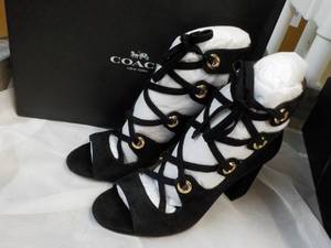 New Coach Priscilla Lux Suede Black Shoes size 5 m