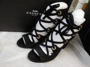 New Coach Priscilla Lux Suede Black Shoes size 5 m