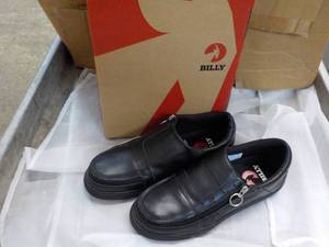 Billy New Size 10 Laceless Oxford Black Leather Mens Shoes