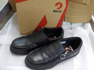 Billy New Size 10 Laceless Oxford Black Leather Mens Shoes