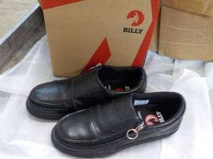 Billy New Size 10 Laceless Oxford Black Leather Mens Shoes