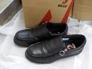 Billy New Size 10 Laceless Oxford Black Leather Mens Shoes