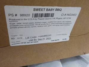 Case of Sweet Baby Barbeque Sauce- past best date but sealed Best By 09212023