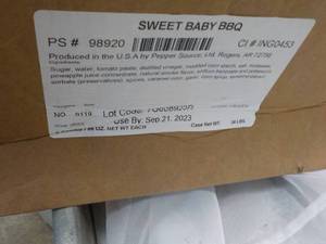 Case of Sweet Baby Barbeque Sauce- past best date but sealed Best By 09212023