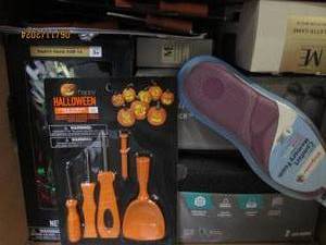 box of seat covers , games , halloween and more