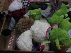 box of stuffed animals and more...