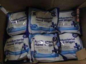 case of 24 antibacterial hand wipes