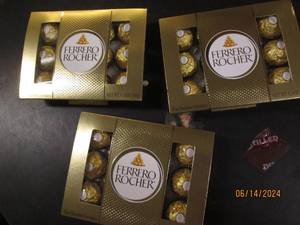 3 ferrero rocher fine hazelnut chocolates 5.3oz best buy date of march 2024