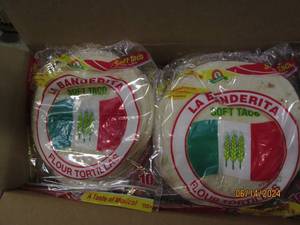 case of 12 10 count bags of flour tortillas best by date of 52024