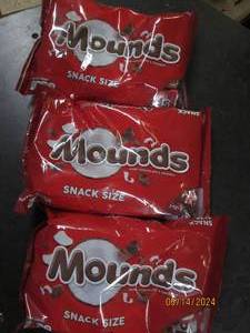 311.3 oz bags of mounds snack size bars best by date of 42024