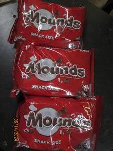 311.3 oz bags of mounds snack size bars best by date of 42024