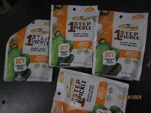 47.0 oz bags of mrs.wages 1st step pickle mix spicy garlic best buy date of feb 2025