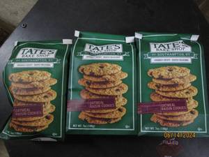 37 oz bags of tates bake shop oatmeal raisin cookies best by date of april 2024