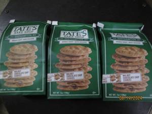 37 oz bags of tates bake shop walnut chocolate chip cookies best by date of april 2024