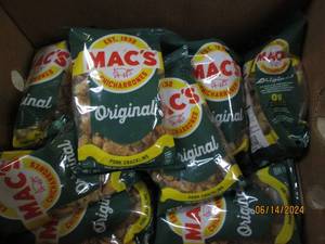 125 oz bags of macs original pork cracklins best by date of july 2024