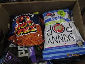 9 bags of various snacks all past best by dates