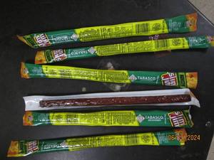 lot of 6 tabasco slim jims 1.94 oz best buy date of march 2024