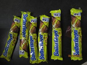lot of 6 3.7 oz butterfingers bars best by date of 122023
