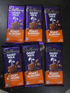 63.5 oz cadbury dairy milk roasted almond bars best by date of 42024