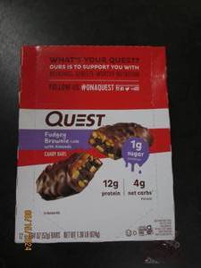 case of quest fudgy brownie candy bars best by date of 62024 121.84 oz candy bars