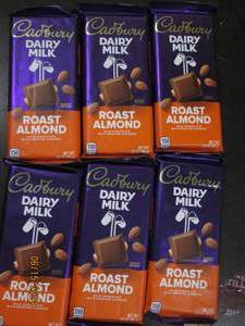 6 3.5 oz cadbury dairy milk roasted almond bars best by date of 42024
