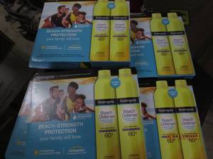6 packages of 2 neutrogena beach defense sunscreen spray 60 spf 8.5 oz cans