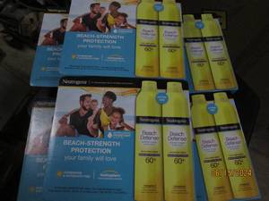6 packages of 2 neutrogena beach defense sunscreen spray 60 spf 8.5 oz cans