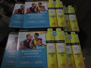 6 packages of 2 neutrogena beach defense sunscreen spray 60 spf 8.5 oz cans