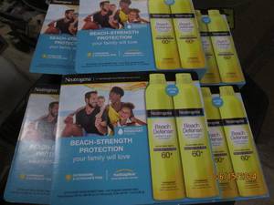 6 packages of 2 neutrogena beach defense sunscreen spray 60 spf 8.5 oz cans