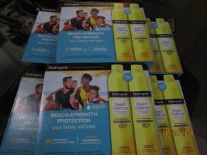 6 packages of 2 neutrogena beach defense sunscreen spray 60 spf 8.5 oz cans