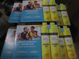6 packages of 2 neutrogena beach defense sunscreen spray 60 spf 8.5 oz cans