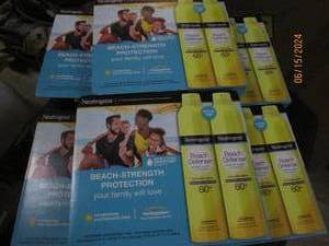 6 packages of 2 neutrogena beach defense sunscreen spray 60 spf 8.5 oz cans