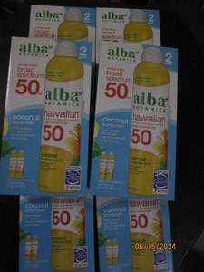 6 packages of 2 alba coconut sunscreen 8 fl oz bottles 50 spf