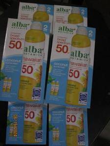 6 packages of 2 alba coconut sunscreen 8 fl oz bottles 50 spf