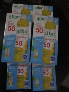 6 packages of 2 alba coconut sunscreen 8 fl oz bottles 50 spf