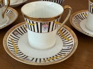 lot 19 image: Vintage Hand Painted Nippon Teapot and Cups and Saucers Set