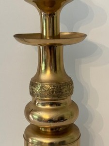 lot 36 image: Vintage Large Brass Candle Holder