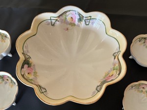 lot 60 image: Antique Hand Painted Nippon Nut Set