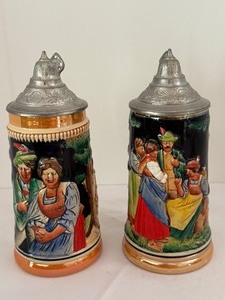 lot 54 image: Pair of Vintage German Steins
