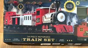 lot 121 image: New FAO Schwartz 34 Piece Train Set