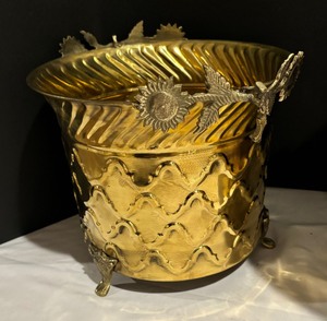 lot 199 image: Two Beautiful Brass Footed Planters