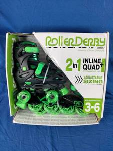 lot 11 image: New Roller Derby 2-in-1 Inline Skates and Quad Roller Skates