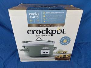 lot 112 image: New Crock Pot 6qt Cook and Carry Programmable Slow Cooker - Sage
