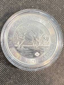 lot 13 image: 1.25 TROY OZ .999 FINE SILVER 2016 CANADIAN ROUND IN AIRTITE