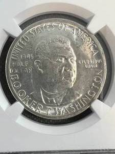 lot 19 image: 1946 US BOOKER T WASHINGTON HALF DOLLAR NGC MS63