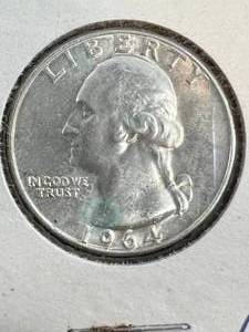 lot 36 image: 1964-D US WASHINGTON QUARTER UNC