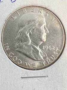 lot 47 image: 1962-D US FRANKLIN HALF DOLLAR BU