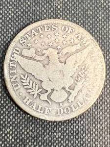 lot 51 image: 1904-S US BARBER HALF DOLLAR