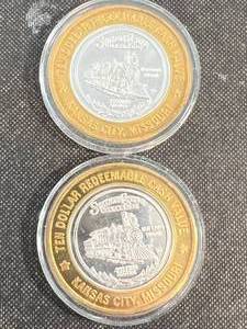 lot 73 image: KC STATION CASINO TOKENS 1.2 TROY OZ .999 FINE SILVER